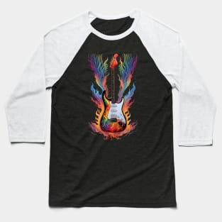 Electric guitar, rainbow fire Baseball T-Shirt